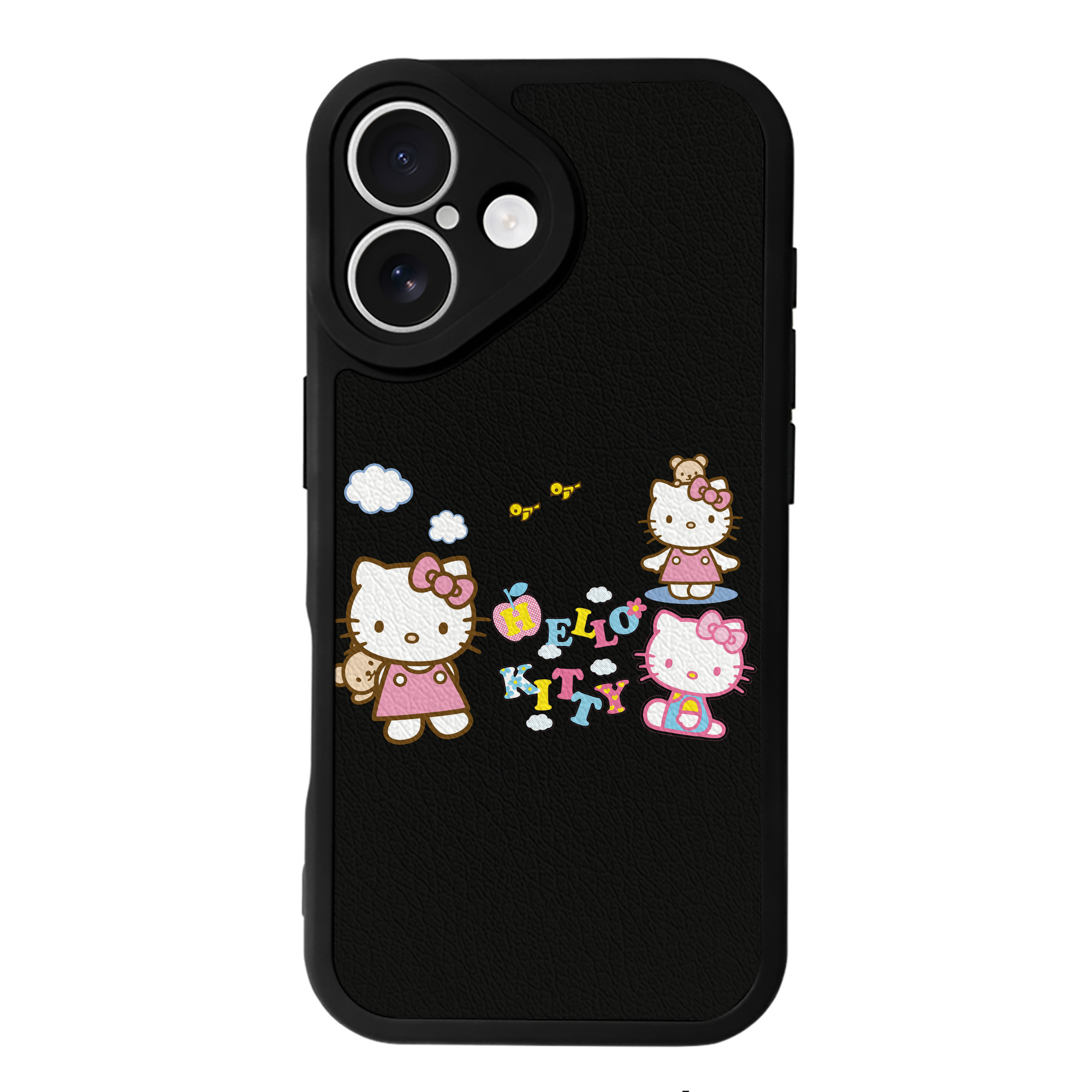 （画像用） Hello Kitty ハローキティ 【iPhone 16シリーズ対応】シリコンスマホケース（レザー調） 材質：シリコン